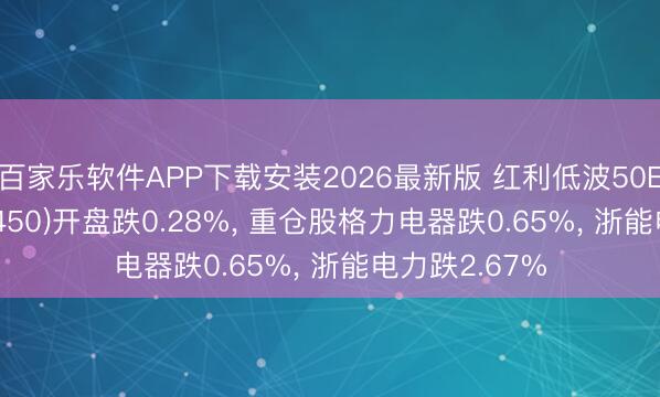 百家乐软件APP下载安装2026最新版 红利低波50ETF南边(515450)开盘跌0.28%， 重仓股格力电器跌0.65%， 浙能电力跌2.67%