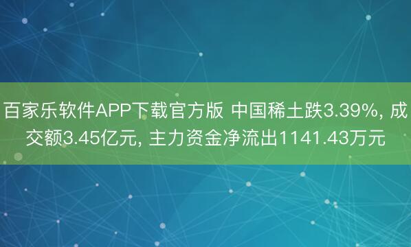 百家乐软件APP下载官方版 中国稀土跌3.39%
