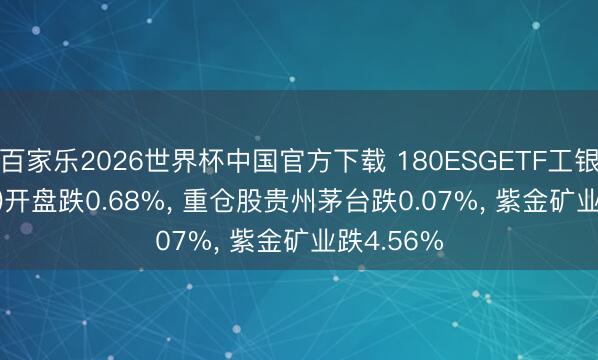 百家乐2026世界杯中国官方下载 180ESGETF工银(510990)开盘跌0.68%, 重仓股贵州茅台跌0.07%, 紫金矿业跌4.56%