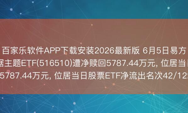 百家乐软件APP下载安装2026最新版 6月5日易方达中证云筹划与大数据主题ETF(516510)遭净赎回5787.44万元, 位居当日股票ETF净流出名次42/1225
