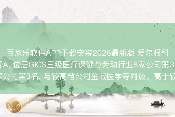 百家乐软件APP下载安装2026最新版 爱尔眼科MSCI ESG评级保管A， 位居GICS三级医疗保健与劳动行业8家公司第3名， 与较高档公司金域医学等同级、高于较初级公司中国医药等
