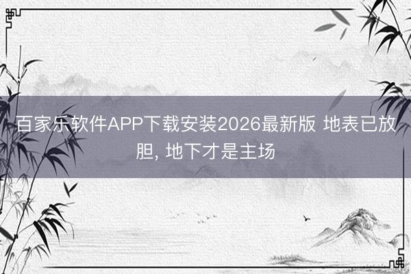 百家乐软件APP下载安装2026最新版 地表已放胆， 地下才是主场